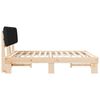 vidaXL Letto con Testiera Rivestita Nero 200 x 200 cm Pino massello