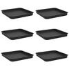 vidaXL Vassoio Quadrato per Fiori 6 pcs Nero 21 x 21 x 2 cm Plastica