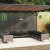 vidaXL Set Divani da Giardino 9 pz con Cuscini Polyrattan Grigio Scuro