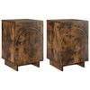 vidaXL Armadio da Notte 2 pcs Rovere Fumo 33,5 x 34,5 x 50 cm