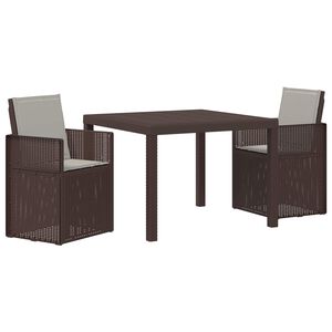 vidaXL Set da Pranzo per Giardino 3 pcs Marrone e Grigio Chiaro PP