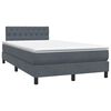 vidaXL Letto a Molle con Materasso e LED Grigio Scuro 120x220 cm Velluto