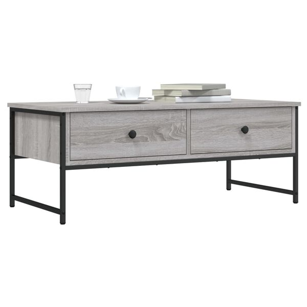 vidaXL Tavolino Salotto Grigio Sonoma 101x49x39,5 cm Legno Multistrato