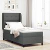 vidaXL Letto a molle con materasso Grigio scuro 90 x 190 cm Tessuto
