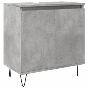 vidaXL Armadietto da Bagno Grigio Cemento 58x33x60cm Legno Multistrato