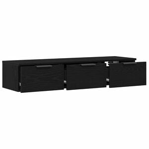 vidaXL Armadietto a muro con cassetto Rovere Nero 102 x 30 x 20 cm