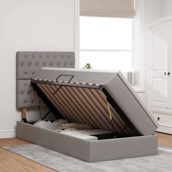 vidaXL Letto con contenitore e LED Talpa 90 x 190 cm Poliestere