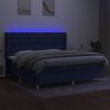 vidaXL Letto a Molle Materasso e LED Blu 200x200cm in Tessuto