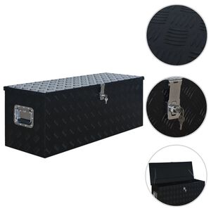 vidaXL Scatola in Alluminio 1085x370x400 mm Nera