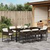 vidaXL Set da Pranzo per Giardino 9 pcs Marrone polyrattan