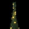 vidaXL Albero di Natale Artificiale Apribile Preilluminato Verde 210cm