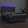 vidaXL Giroletto Molle con Materasso e LED Grigio 140x190cm Similpelle