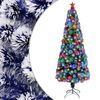 vidaXL Albero Natale Preilluminato Bianco e Blu 240 cm in Fibra Ottica