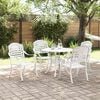 vidaXL Set da Pranzo per Giardino 5 pcs Bianco Alluminio