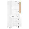 vidaXL Credenza Bianca 69,5x34x180 cm in Legno Multistrato