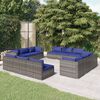 vidaXL Set Divani da Giardino 12 pz con Cuscini in Polyrattan Grigio