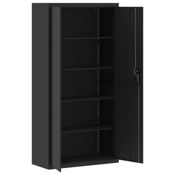 vidaXL Armadio Classificatore Nero 90x40x180 cm in Acciaio
