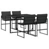 vidaXL Set da Pranzo da Giardino con Cuscini Nero in Textilene