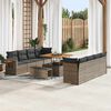 vidaXL Set Divano da Giardino con cuscino Grigio Poly Rattan