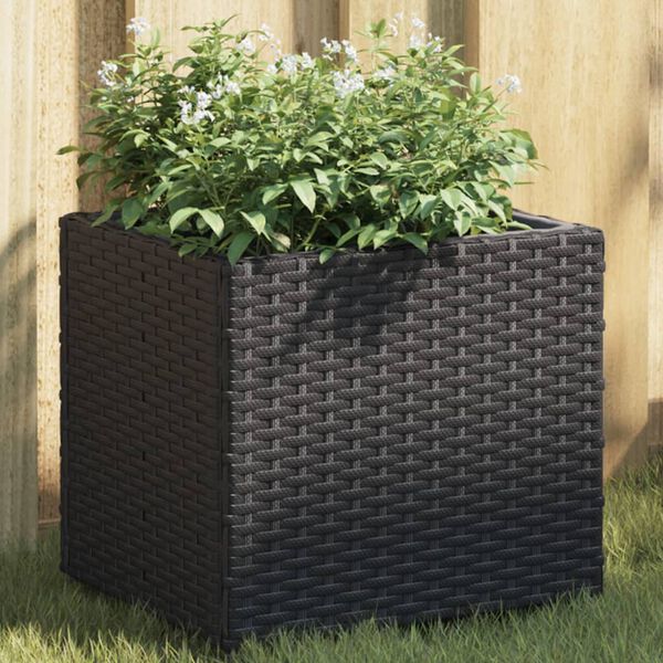 vidaXL Fioriere da Giardino 2 pz Nere 36x30x32 cm in Polyrattan