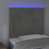 vidaXL Testiera a LED Grigio Chiaro 80x5x118/128 cm in Velluto