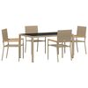 vidaXL Set da Pranzo per Giardino 5 pz Beige polyrattan