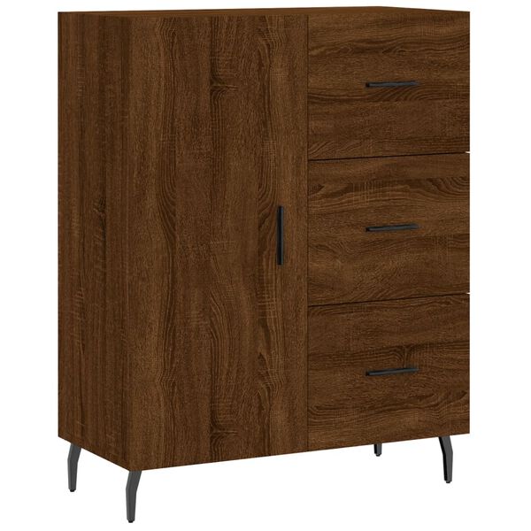 vidaXL Credenza Rovere Marrone 69,5x34x90 cm in Legno Multistrato