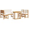 vidaXL Set Panchina da Giardino 4 pcs Marrone Legno di Acacia Massello