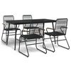 vidaXL Set da Pranzo da Giardino 5 pz Nero in Rattan PVC