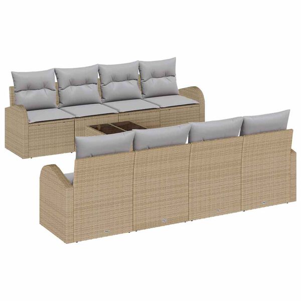 vidaXL Set Divano da Giardino Beige 55 x 55 x 37 cm polyrattan