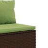 vidaXL Set Divani da Giardino 9 pz con Cuscini in Polyrattan Marrone