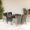 vidaXL Set Pranzo da Giardino 5pz con Cuscini Grigio Chiaro Polyrattan
