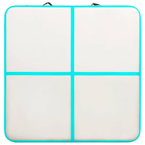 vidaXL Tappetino Ginnastica Gonfiabile e Pompa 200x200x20cm PVC Verde