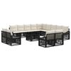 vidaXL Set Divano da Giardino 14 pz Nero e Bianco Crema polyrattan