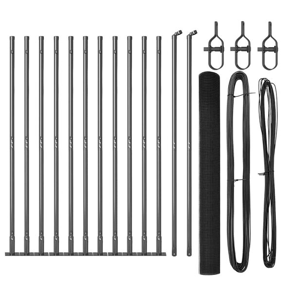 vidaXL Recinzione con pali. Grigio 1.4 x 50 m Acciaio