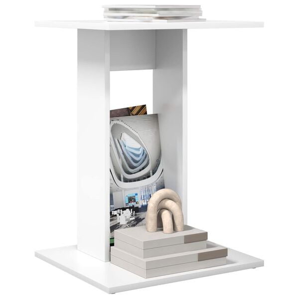 vidaXL Tavolo laterale Bianco 45 x 40 x 62,5 cm Legno multistrato