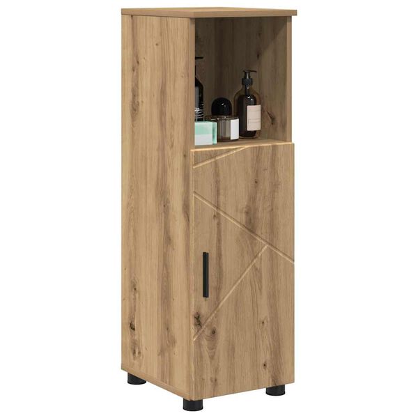 vidaXL Mobile da Bagno con porta Rovere artigianale 30 x 35 x 95 cm