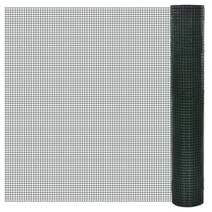 vidaXL Recinto Pollaio in Rete Zincato Rivestimento PVC 10x1 m Verde