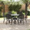 vidaXL Set da Pranzo per Giardino 7 pcs Nero Alluminio
