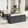 vidaXL Set Divano da Giardino 6 pcs Nero e Crema polyrattan