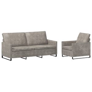 vidaXL Set di divani 2 pcs Grigio Chiaro Tessuto scamosciato sintetico