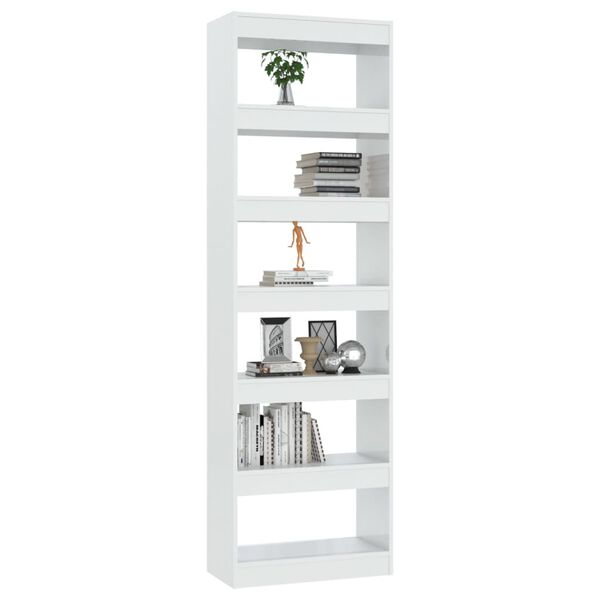 vidaXL Libreria/Divisorio Bianco Lucido 60x30x198 cm