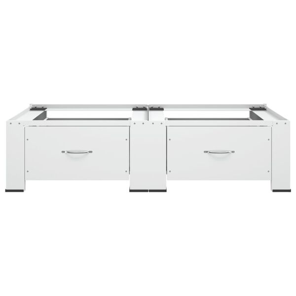 vidaXL Supporto Doppio Lavatrice e Asciugatrice con Cassetti Bianco