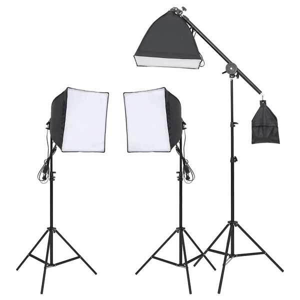 vidaXL Kit per Studio Fotografico con Set Luci, Fondale e Riflettore