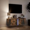 vidaXL Mobile TV a Parete con Luci LED Rovere Fumo 100x31x35 cm