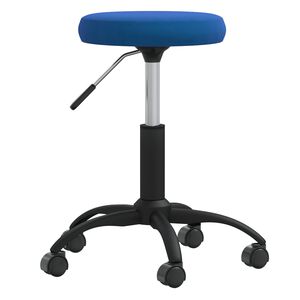 vidaXL Sedia Girevole da Ufficio Blu in Velluto