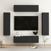 vidaXL Set Mobili Porta TV 6 pz Nero in Legno Multistrato