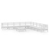 vidaXL Set Salotto da Giardino 10 pz in Legno Massello di Pino Bianco