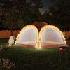 vidaXL Tenda Feste con LED e 4 Pareti 3,6x3,6x2,3 m Grigio e Arancione