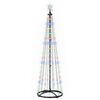 vidaXL Albero di Natale a cono LED 180 cm 250 LED Multicolore Acciaio